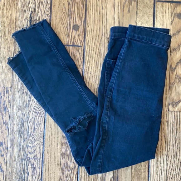 Topshop Denim - Joni by Topshop Moto Black Jeans W28 L30